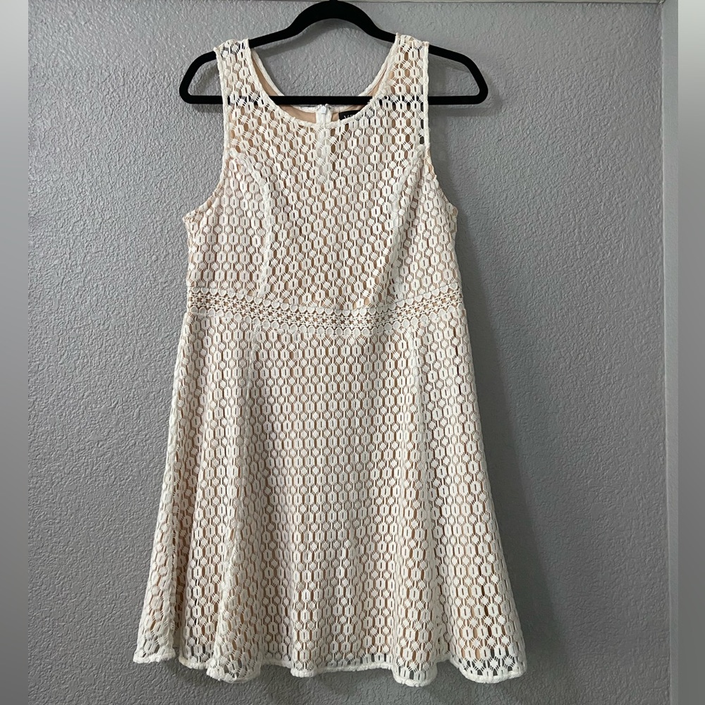 Venus cream and nude knit dress